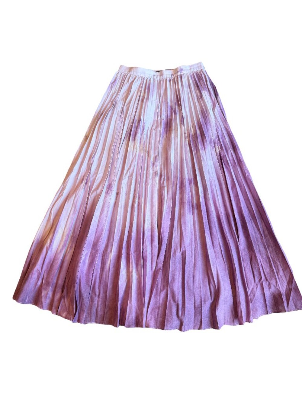 Banana Republic Purple Tie Dye Midi Skirt Pleated High Waisted Size 6 Women's